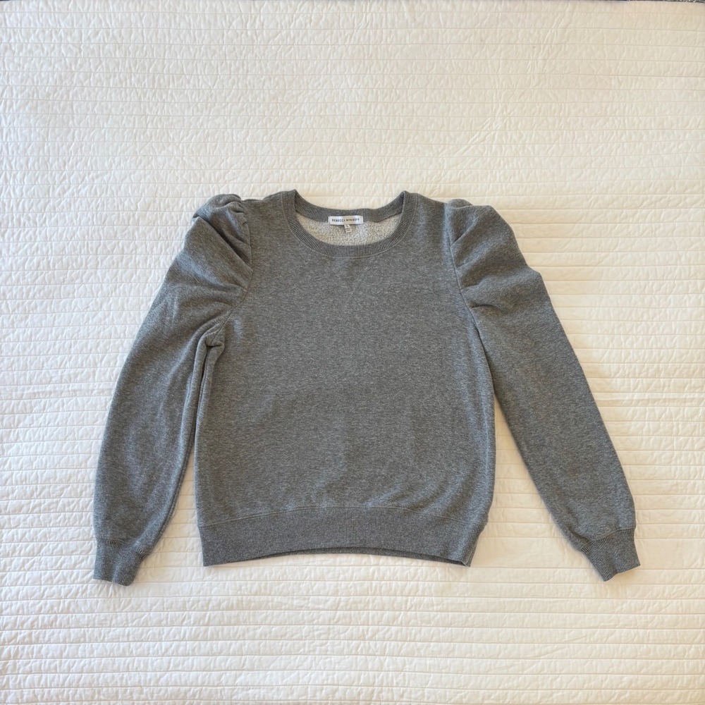 Rebecca Minkoff Janine Puff Shoulder Sweatshirt Heather Grey Small
